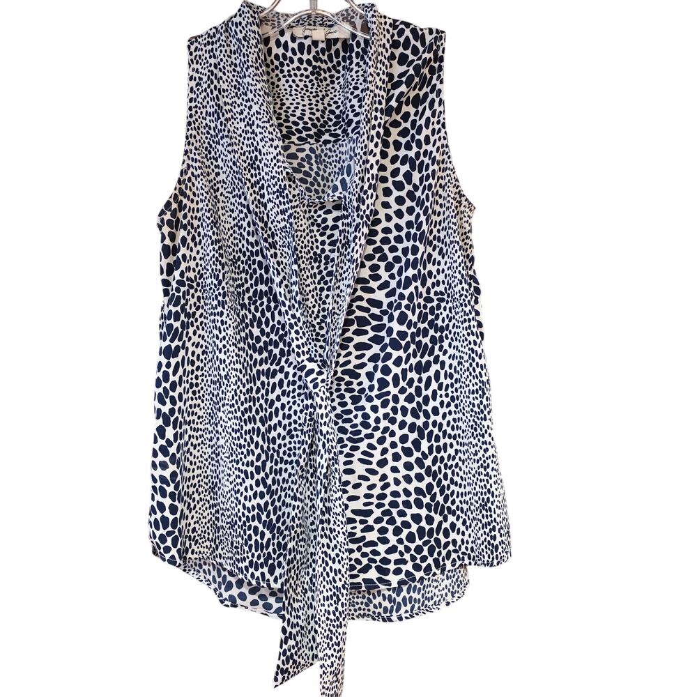 EUC Jennifer‎ & Grace blue leopard print sleeveless top sz M